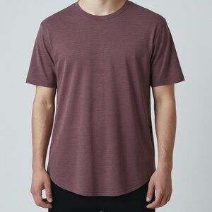 Goodlife Scallop Hem Tee Medium Burgundy Wine USA Made Soft Cotton 👕